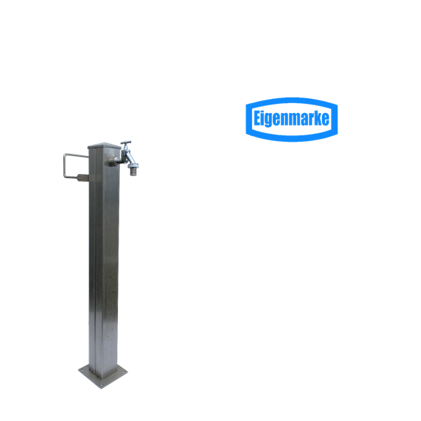 Wasserentnahmestelle Edelstahl, rechteckig, inkl. Schlauchhalter